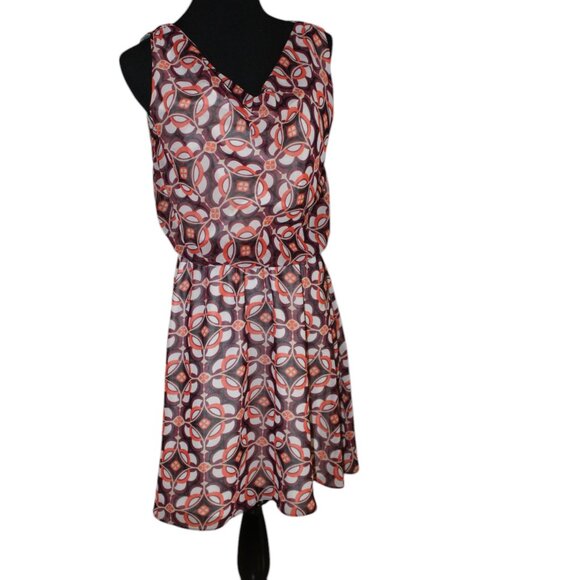 Banana Republic Dresses & Skirts - SALE BANANA REPUBLIC SLEEVELESS LIGHTWEIGHT GEOMETRIC ORANGE PURPLE TANK 4 EUC